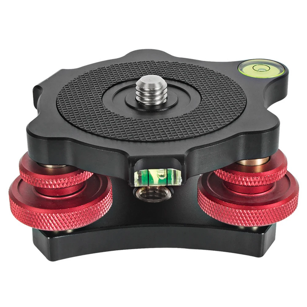 Universal Tripod Quick Leveling Base Aluminum Alloy Level Adjustment Base Panning Level Plate For Most Cameras