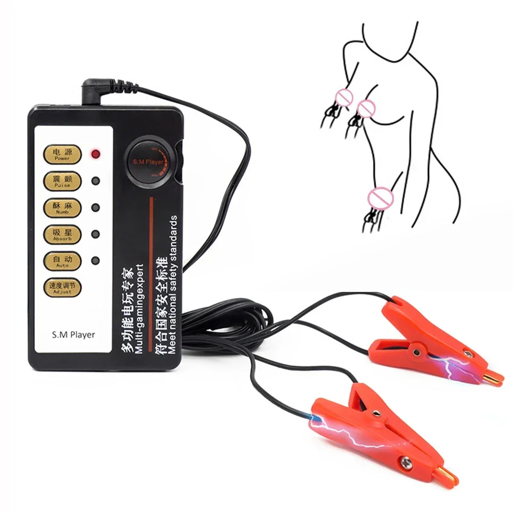 Scossa elettrica Morsetti per capezzoli Massaggiatore per il seno BDSM Bondage E-stim Clip per clitoride Giocattoli erotici Donna Castità Capezzoli