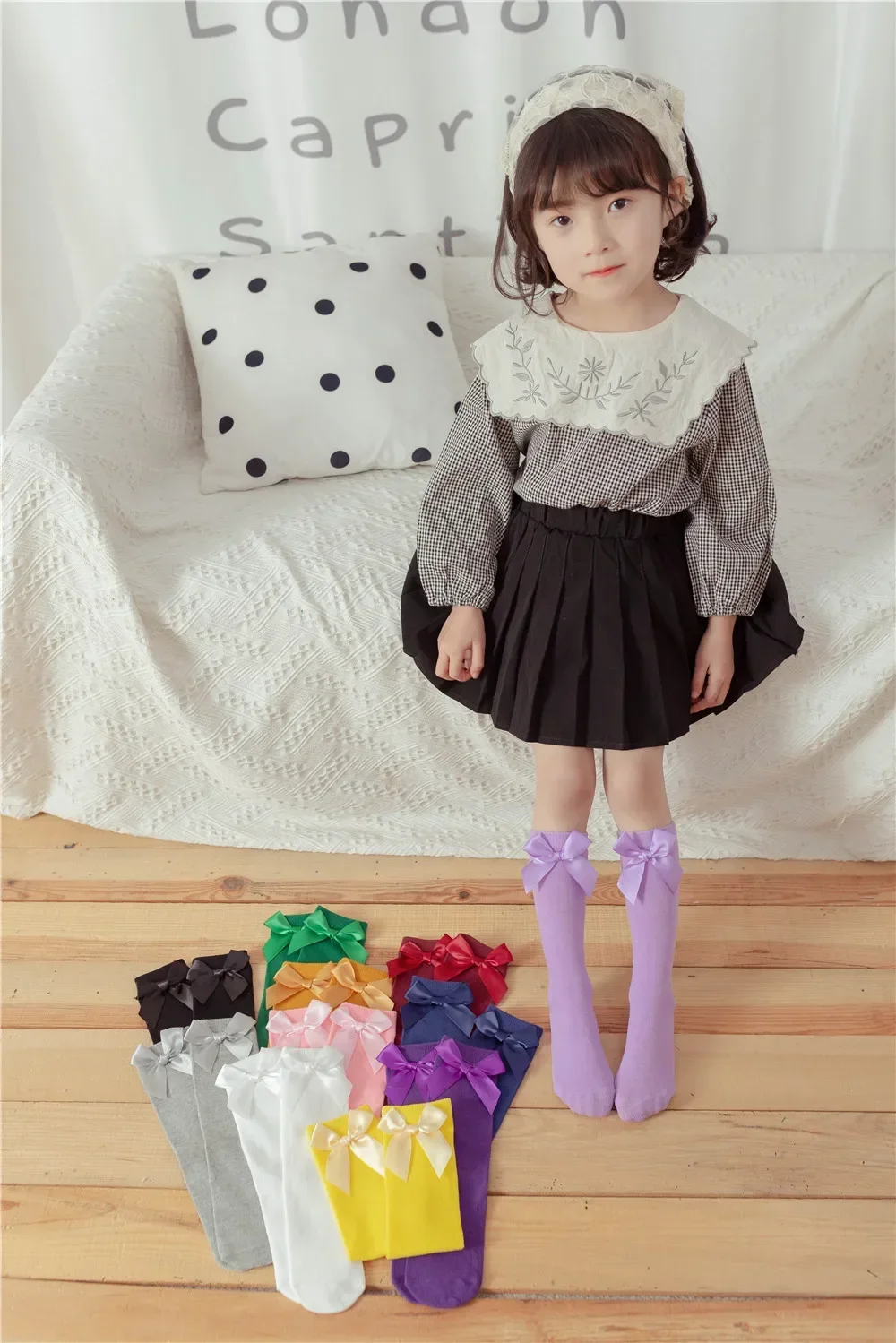 Christmas Winter Terry Cotton Sokken Princess r Spring Newborn Baby Girls Kids for Knee High Long Socks Bow Summe