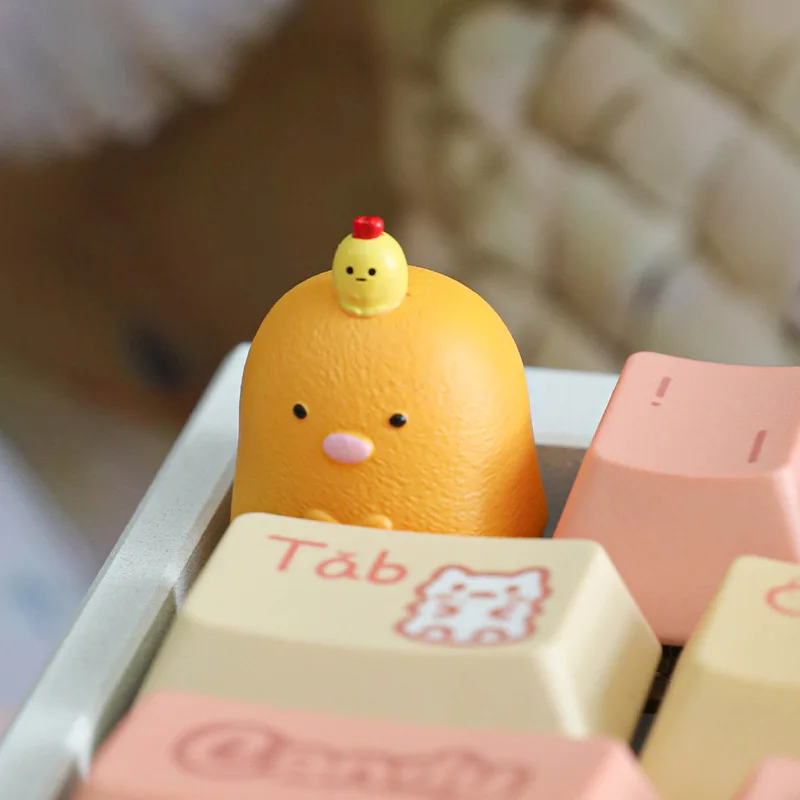 Corner bio-resin keycap cute girl mechanical keyboard personalized keycap custom keyboard cap