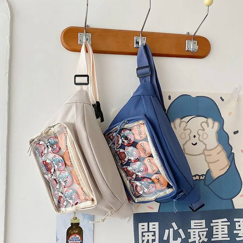 

Convertible Waist Pack Mini-Display Itasha Sling Bag - Harajuku Street Style Crossbody for Anime & Doll Collectors