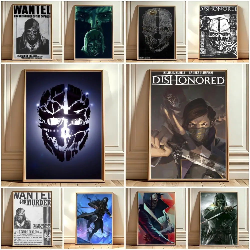 Steampunk Assassin Game D-Dishonored Poster Print Painting Home Decor for Bedroom Living Room Hallway