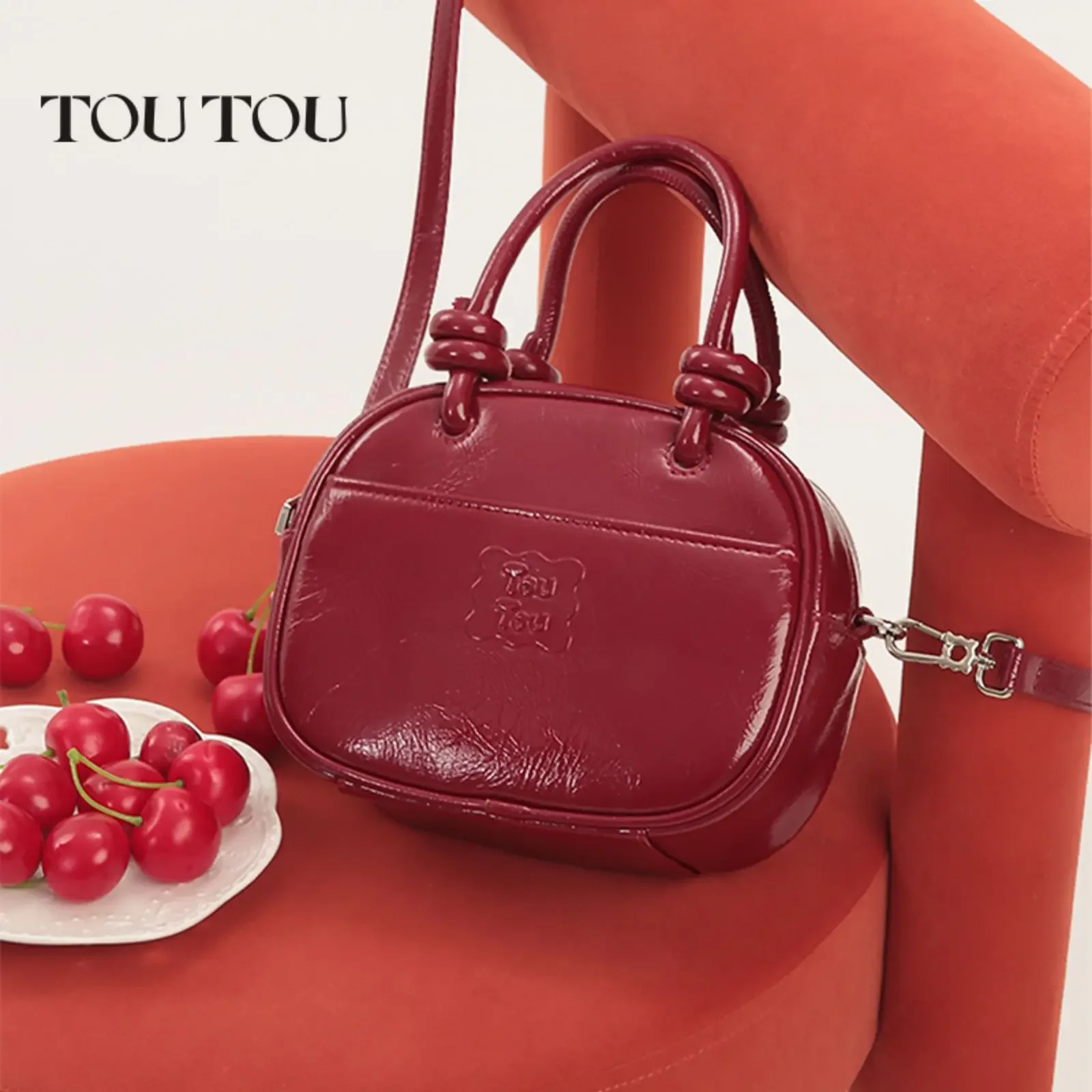 

TOUTOU Women Bowling Handbag Makeup Cosmetics Fashion Adjustable Shoulder Strap Original Luxury Design Bag Back To School Gift