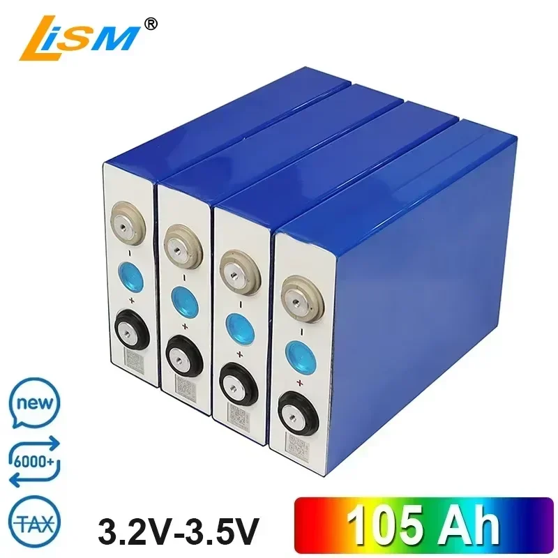 New original 3.2V 105Ah LiFePO4 Rechargeable Battery EVE Grade A Cells DIY 12v 24v E-car RV Inverter Solar panel