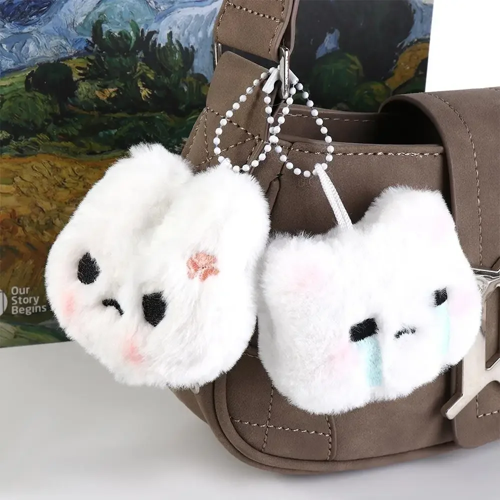 LLavero de juguete de muñeco de conejo de peluche de dibujos animados para mujer, colgante de bolso lindo dulce, accesorios de llavero de coche, regalo Kawaii para parejas