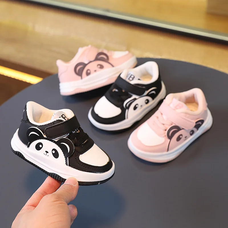 2024Spring and Autumn0-3Year-Old Sports Soft Bottom Toddler Shoes Cute Cartoon Boy Pumps