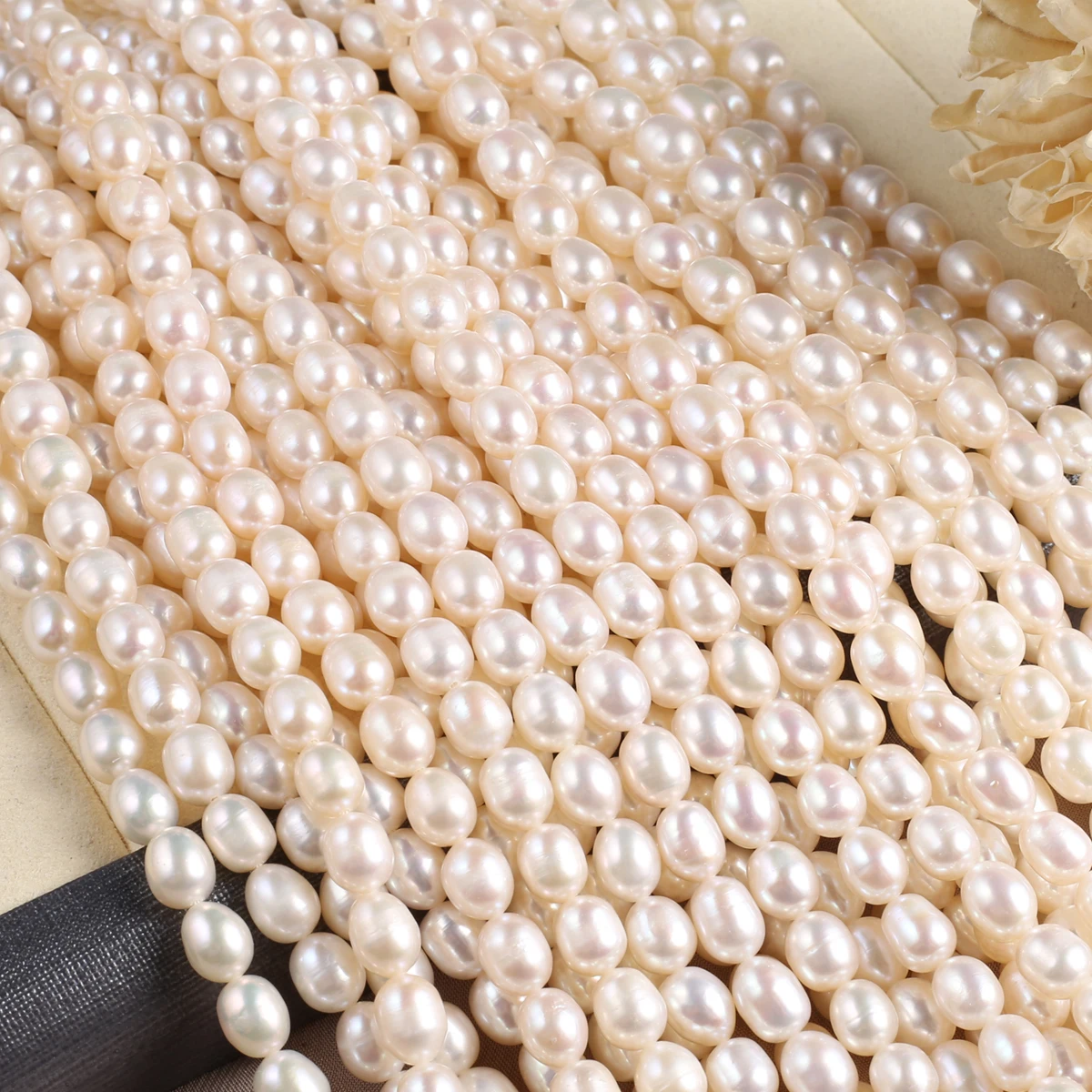 AAA 100% Natural Freshwater Pearl White Rice Shape Beads For Jewelry Making DIY Bracelet Necklace Accessories 6-7mm 36CM
