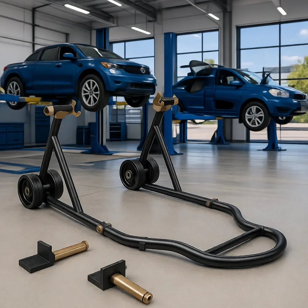 

Heavy Duty Rear Wheel Lift Stand 441 lbs Capacity Adjustable Swingarm Spool for Motorcycles