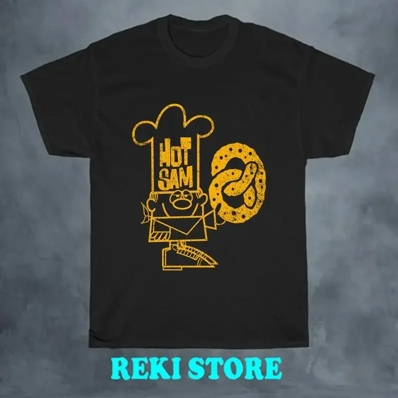 Hot Sam Pretzels Restaurant Men's Black T shirt Size S 5XL