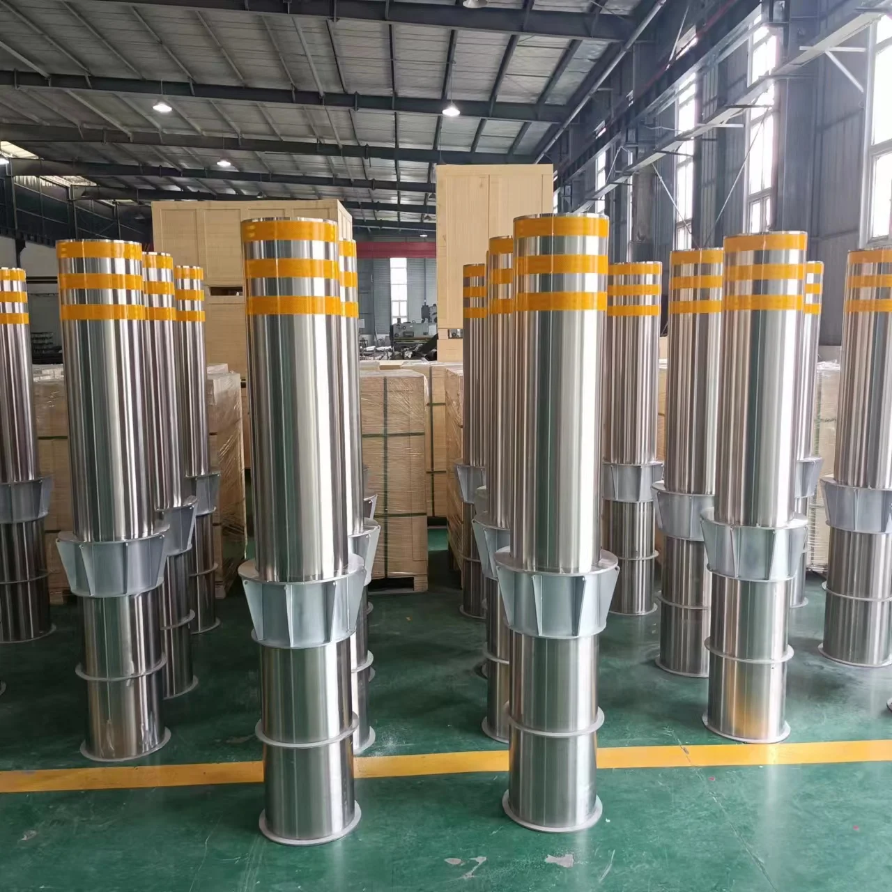 Wholesale Driveway Security Stainless Steel Bollards Solid Embedded Borne En Acier Fixed Bollards