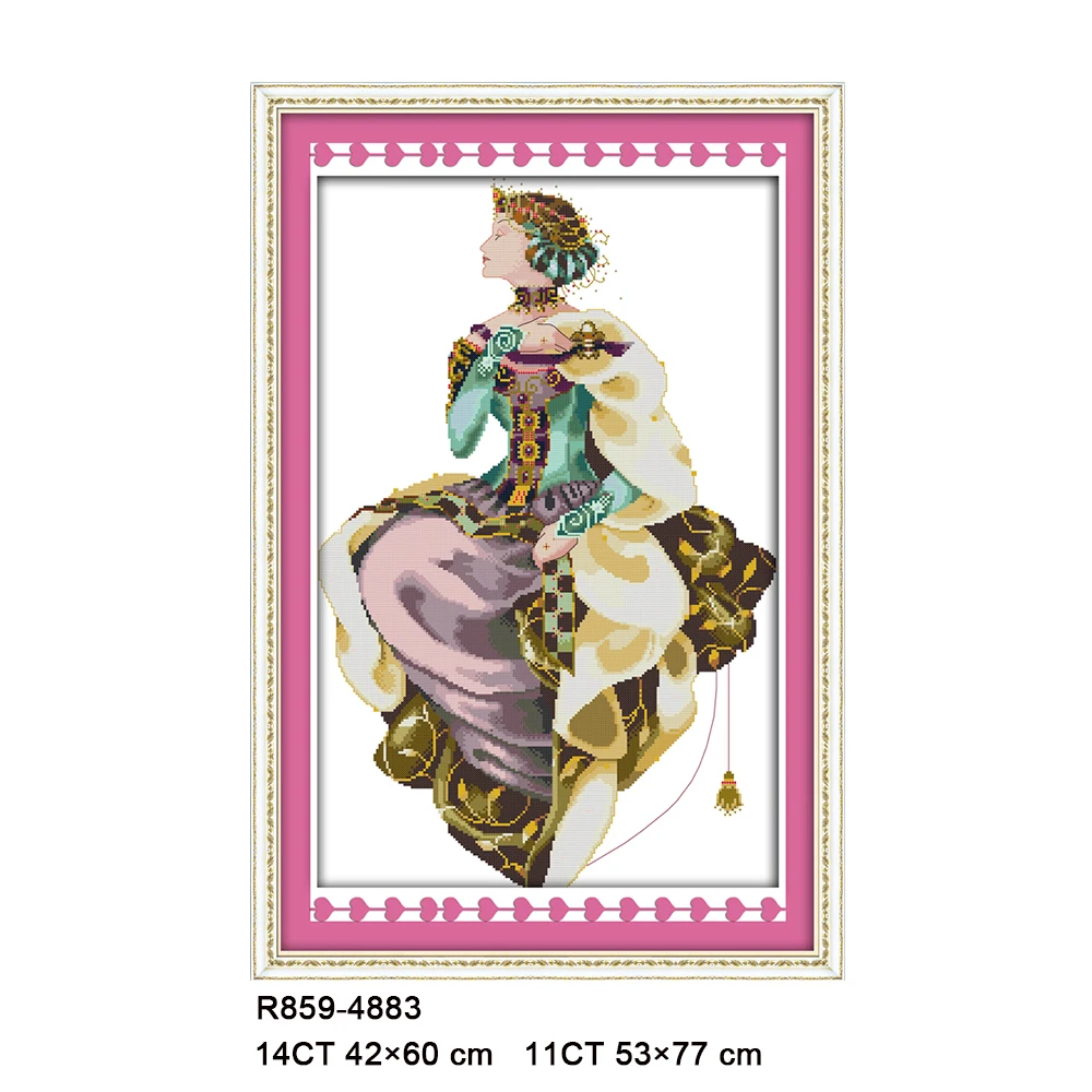 Joy Sunday The Young Girl Beauty Cross Stitch Kits, wiosna, jesień, zima, R757, R857, R858, R859, R860, pałac ubrany, piękno