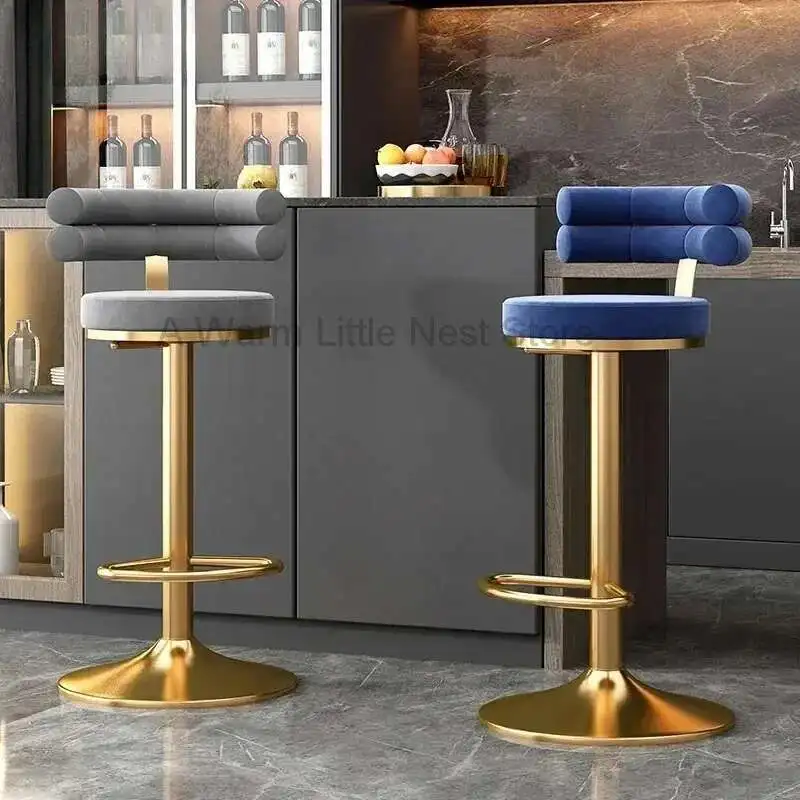 

Luxury Lounge Bar Chairs Backrest Kitchen Outdoor Designer Cafe Stools Dining Swivel Chaises Salon A Manger Bar Furnitures