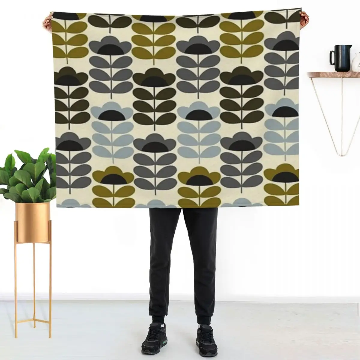 

orla kiely stem flowers patterns Throw Blanket Stain Resistant Cozy Warm Blanket