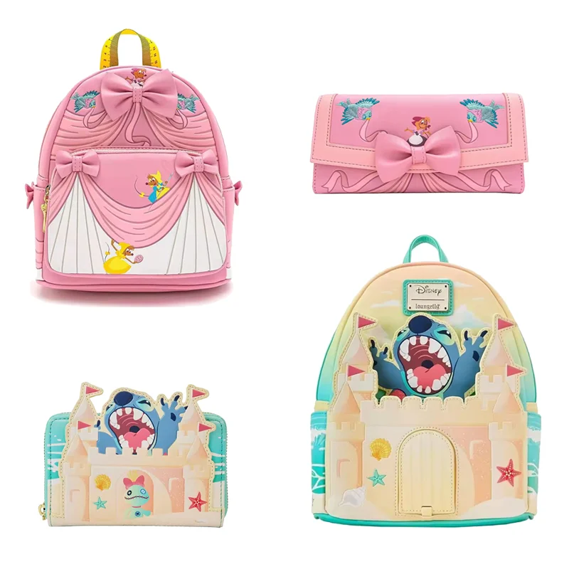 

Disney Loungefly Stitch Luau Cosplay Womens Double Strap Shoulder Bag Purse Sandcastle Beach Surprise Backpack Wallet Girl Gift
