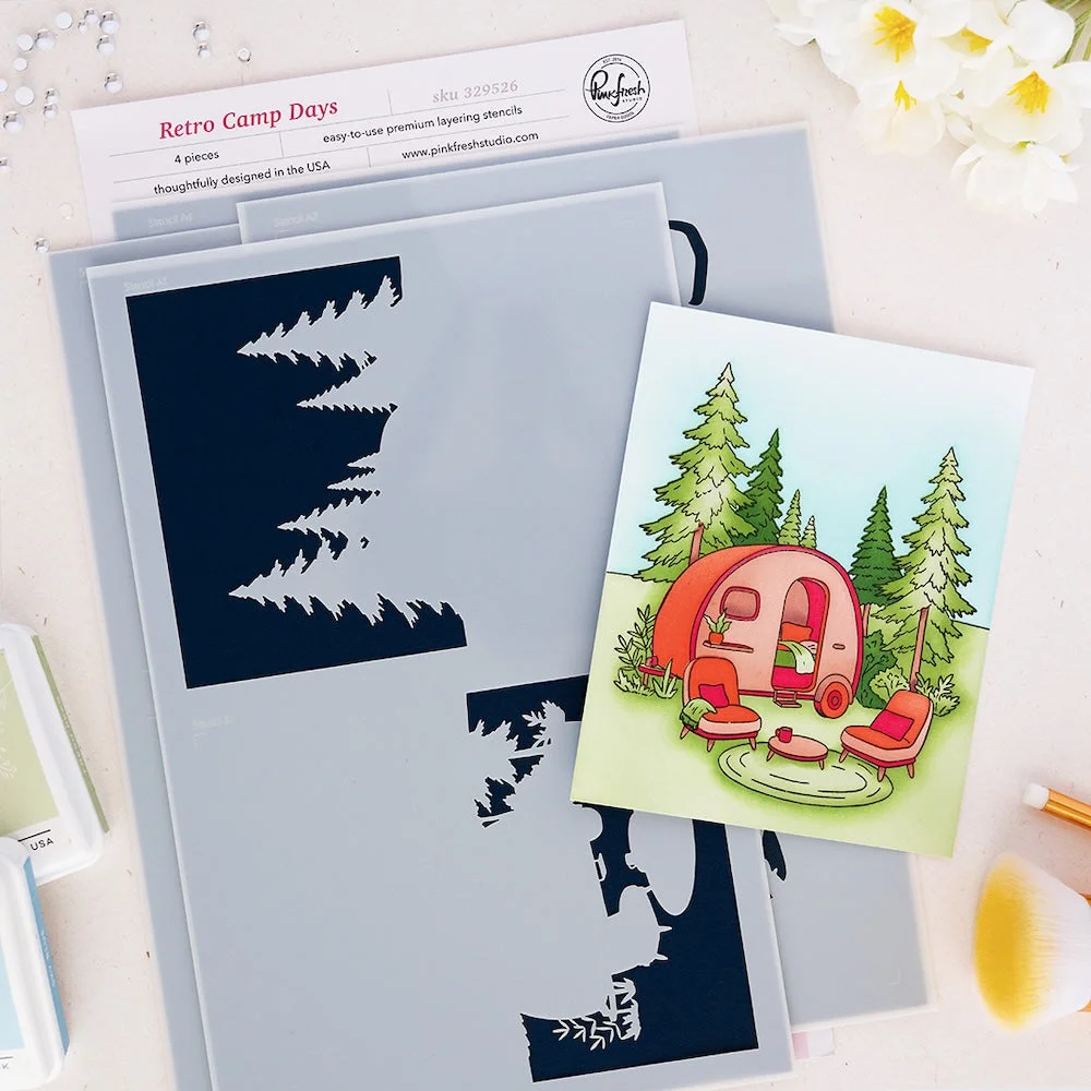 Retro Camp Days Metal Cutting Dies Stamps Stencil for 2026 Scrapbook Decoration Embossing Template DIY Greeting Card Handmade