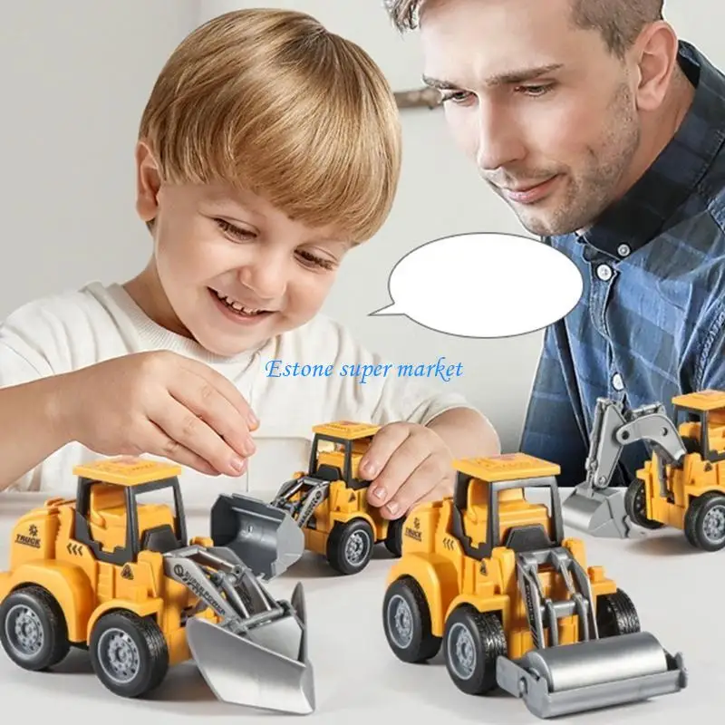 090B Kéo lại Xây dựng Đồ chơi xe hơi cho trẻ Mô hình sát phương tiện Báo chí Active & Go khớp Đồ chơi xe tải Quà tặng vời