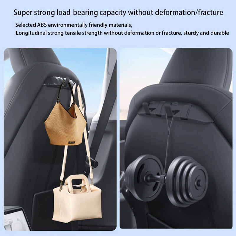For Tesla Model 3 Y Car Seat Hidden Hooks Purse Bag Hanger Back Seater Headrest Bracket Hanger Car Accessories