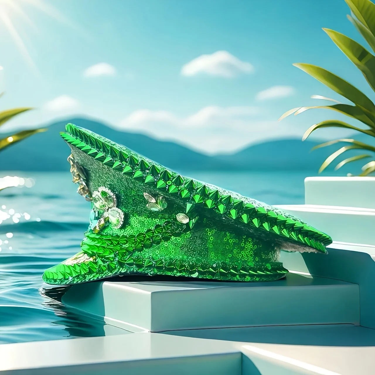 Cappello per costume di Halloween HongLuan, cappelli da capitano con strass per donna festival Burning Man, accessori femminili cosplay