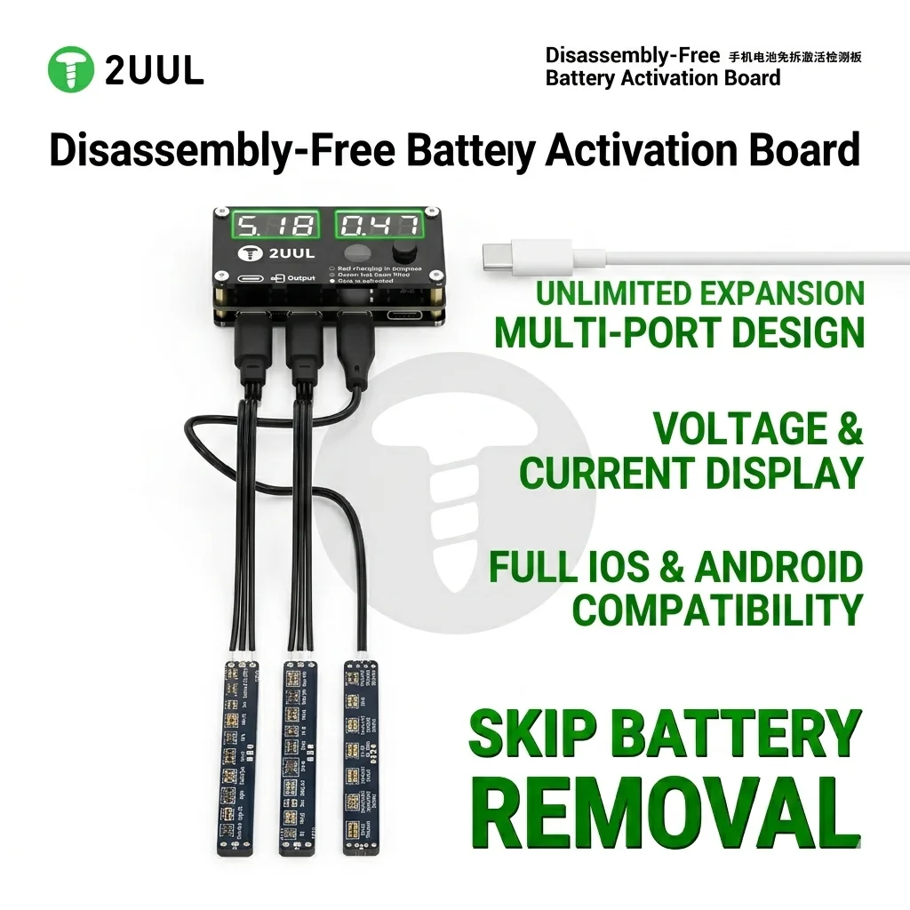 2UUL BT05 Battery Activation Board Disassembly-Free Multi-Port Charging Tester for iPhone8-17PM Android Repair Detector Tool