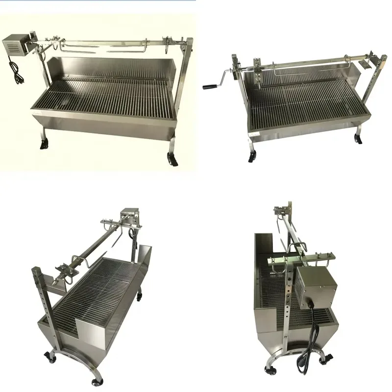 Commercial Automatic Stainless Steel Charcoal Grill 220V Easy Operation Large Capacity for Whole Sheep Roasting Hot Sale