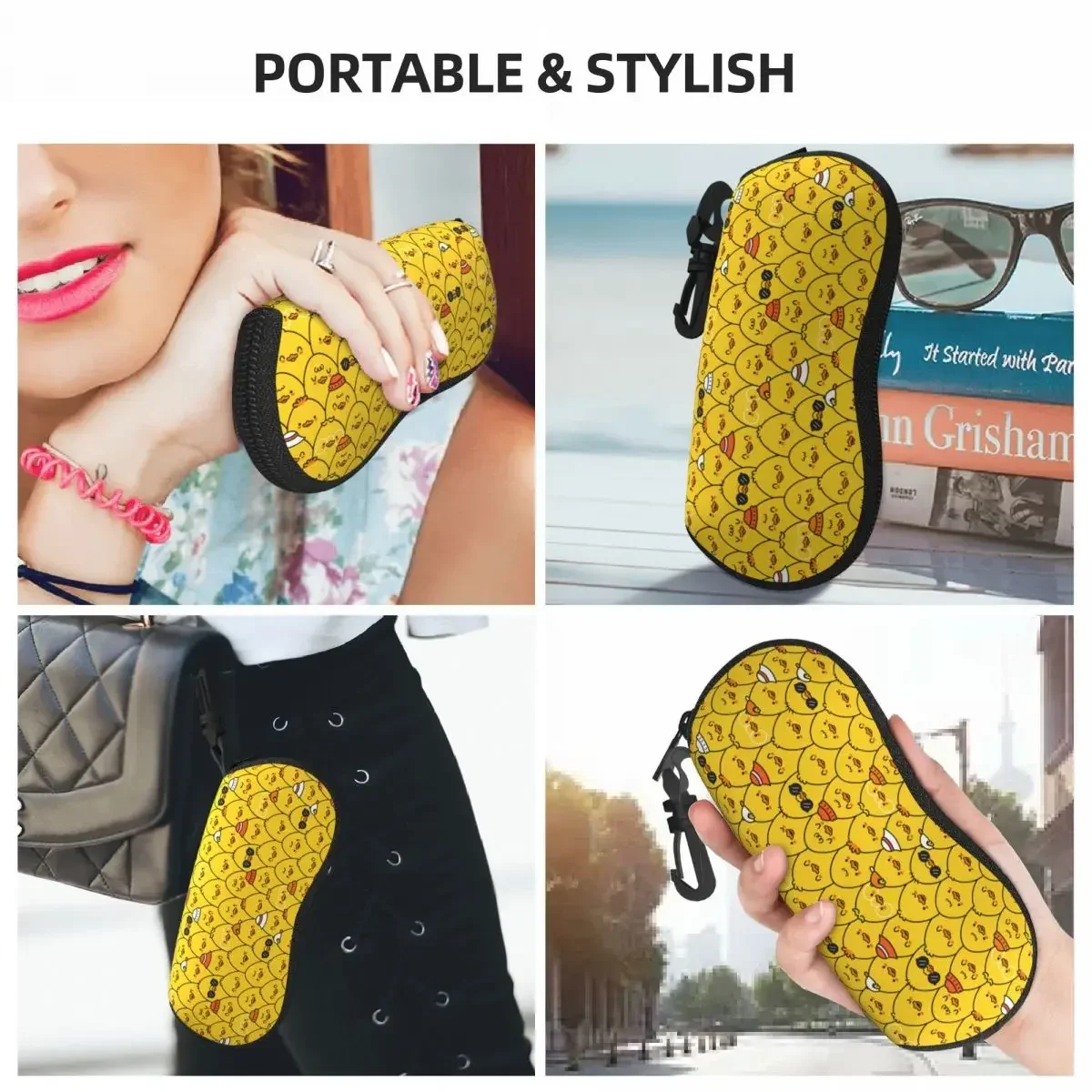 Custom Cute Funny Ducks Pattern Shell Eyeglasses Protector Cases Cute Sunglass Case Glasses Pouch