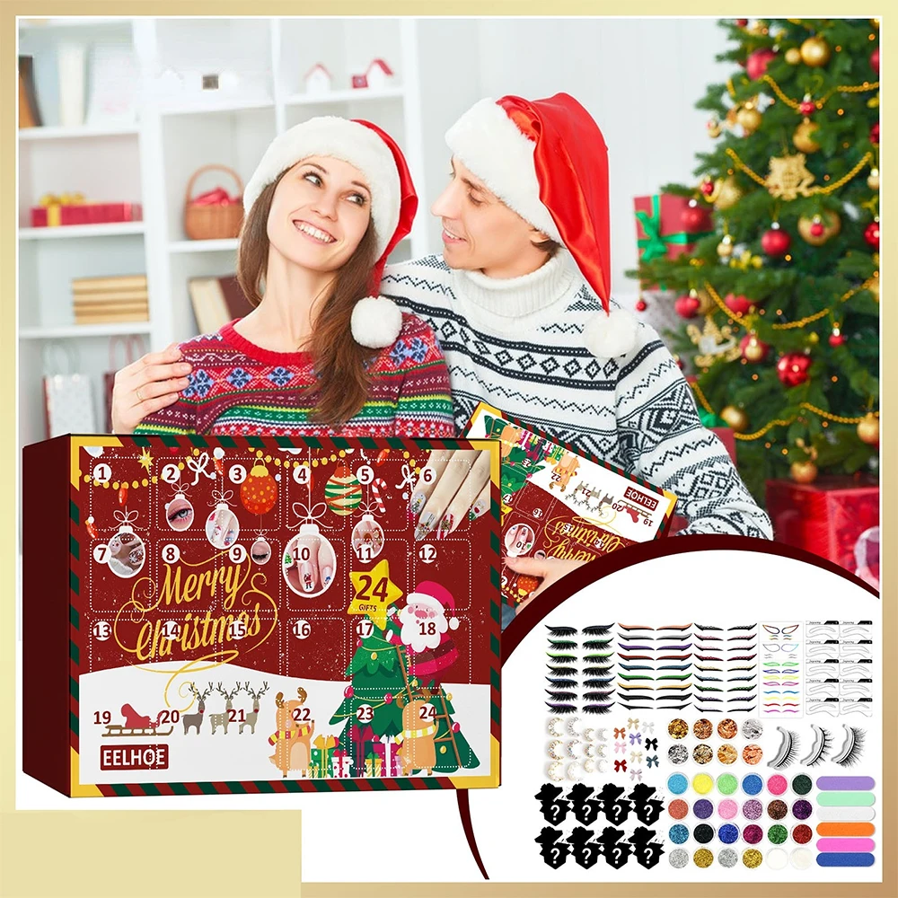 

2022 Creative Christmas Blind Box Beauty Cosmetics Arrival Calendar Countdown 24 Days Beauty Decoration Random Surprise Gift