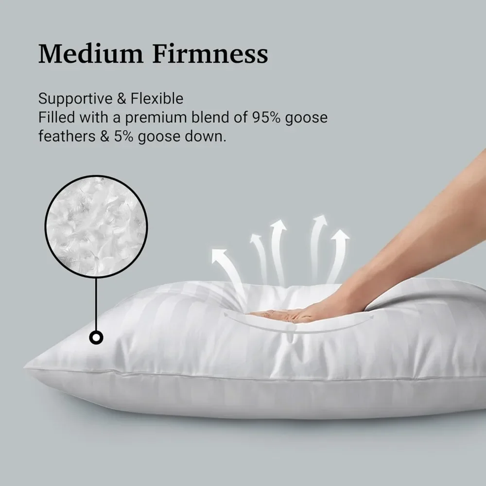 Camping Pillows Hotel selects luxury goose feathers medium-firmness hypoallergenic pillowsUnited States planted cotton covers