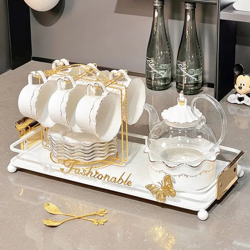 Light Luxury Water Cup Household Set with Advanced Sense Living Room Guests Drinking Water Cup with Handle