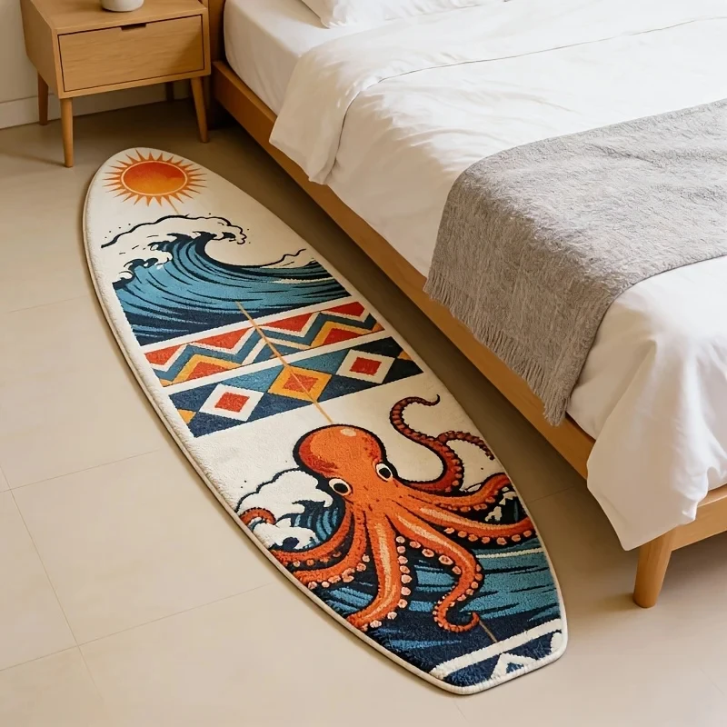 VIKAMA Hawaiian Surfboard Rug Non Slip Soft Floor Mat Tropical Beach Carpet Bedroom Living Room Cloakroom Home Decor