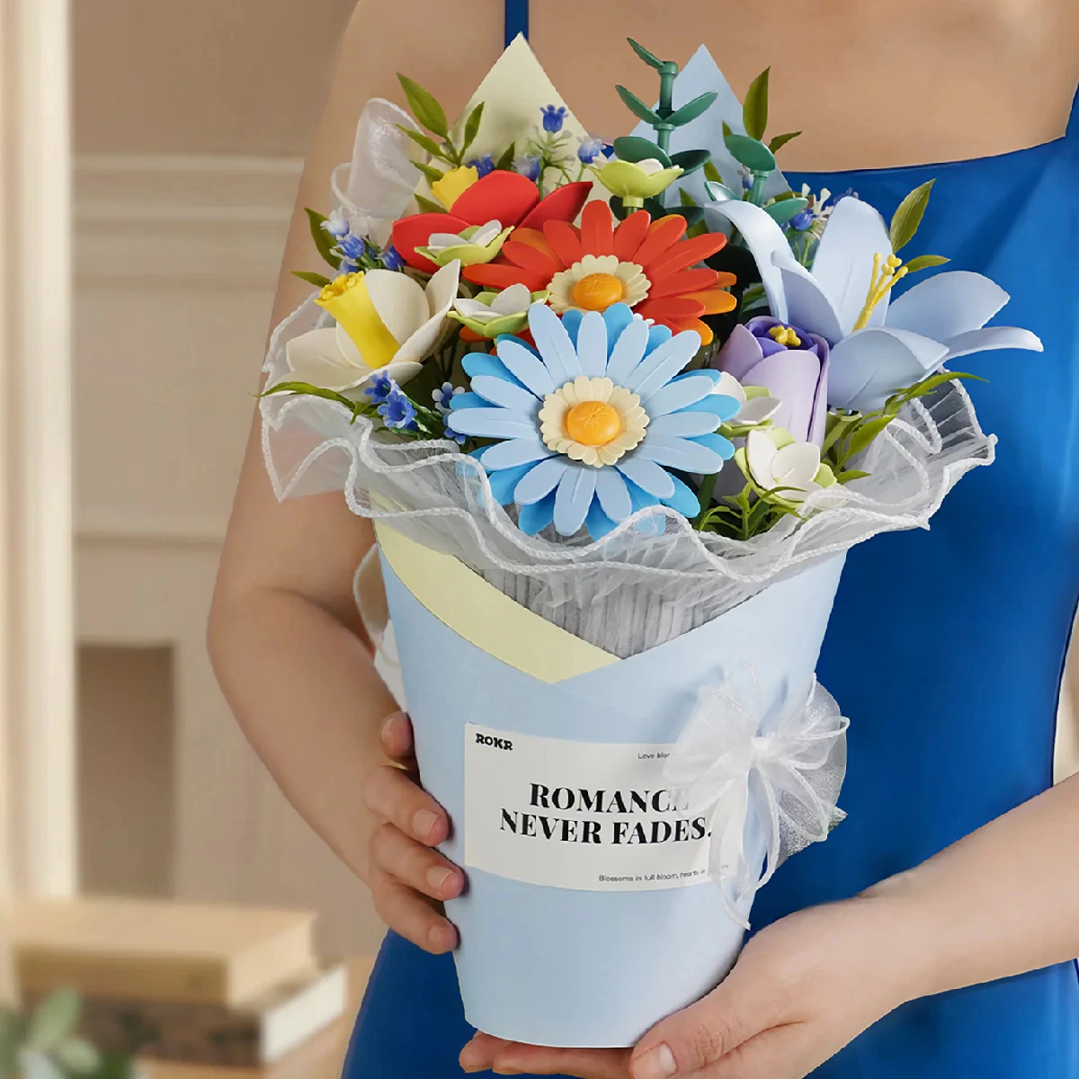 Robotime Twilight Sky Bouquet DIY 3D Puzzle Moving Flower Arrangement Romantic Home Decor Ideal Birthday Gift for Women