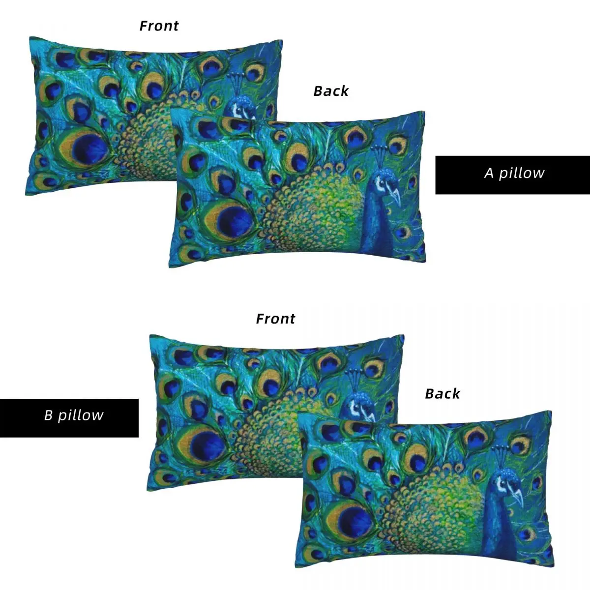 

Being Yourself Peacock Art Rectangle Linen Pillowcase Cushion Cover Polyester Decor Bed Home Comfort Throw Pillow