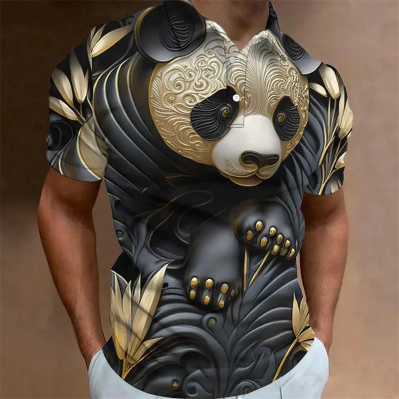 Retro Men\'s Polo Shirt 3d Animal Print Short Sleeve Golf T-Shirt Fashion High Quality Men Clothing Street Designer Polo T-Shirt