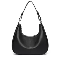 100% Genuine Leather Underarm Women Shoulder Crossbody Bag Large Capacity Half-Moon Women Bags Designer Cowhide Commute Tote Sac