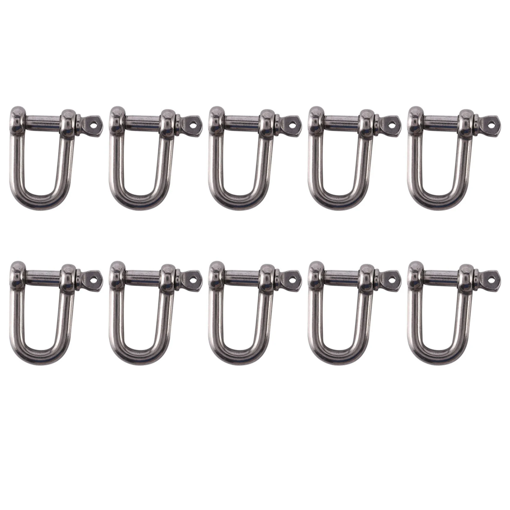 AT44-10 stuks M6x38mm rechte D-sluiting, kort, roestvrij staal AISI 316