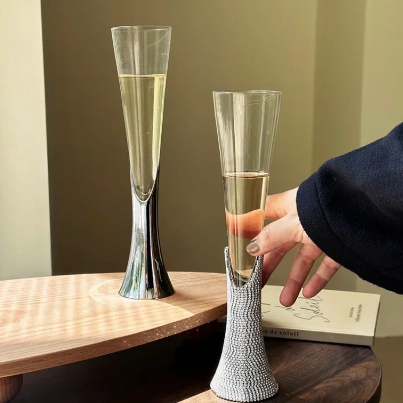 

# Hot #Nordic Light Luxury Crystal Glass Diamond Goblet Sparkling Wine Red Wine Glass