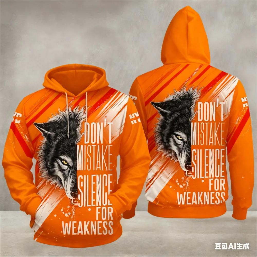 الخريف الشتاء هوديس ل ma الذئب نمط طباعة الرجال هوديي الترفيه الرسومات هوديس جديد في هوديس وبلوزات ملابس رجالي