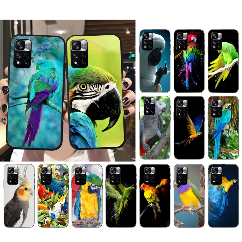 Phone Case For Xiaomi Redmi note 13 12 11 10 Pro Note 10S 11S 12S Redmi 13C 10 A1 A2 A3 Parrot Bird Macaw Case