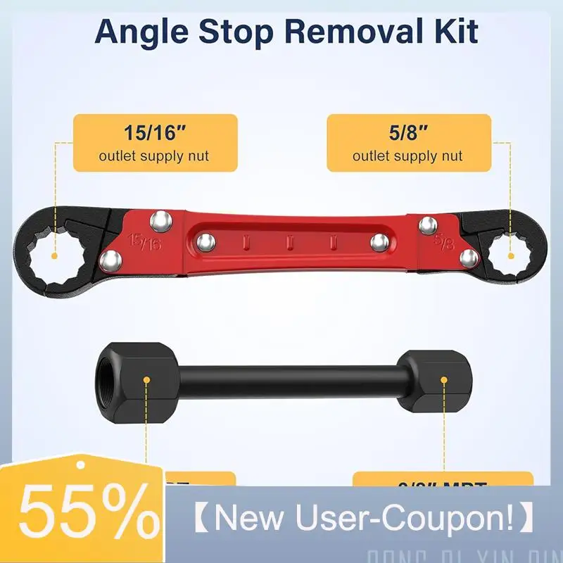 

A81M New- Plumbing Tools, Useful Angle Wrench Set, Plumbers Wrench Angle Stop Wrench Set Makes Plumbing Jobs Easier