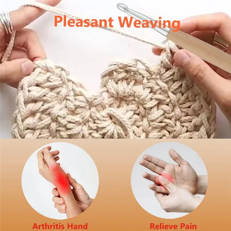 

AEE3-Набор больших крючков для вязания крючком 6,5 мм, 7,0 мм, 8,0 мм, 9,0 мм, 10,0 мм, 12.0 мм, крючки для вязания с ручкой из бука