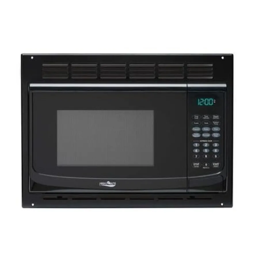 RV Black Microwave Oven with Turntable for Compact Kitchen Spaces 1.0 Cu. Ft. Capacity Ideal for Mobile Living Includes Trim Ki