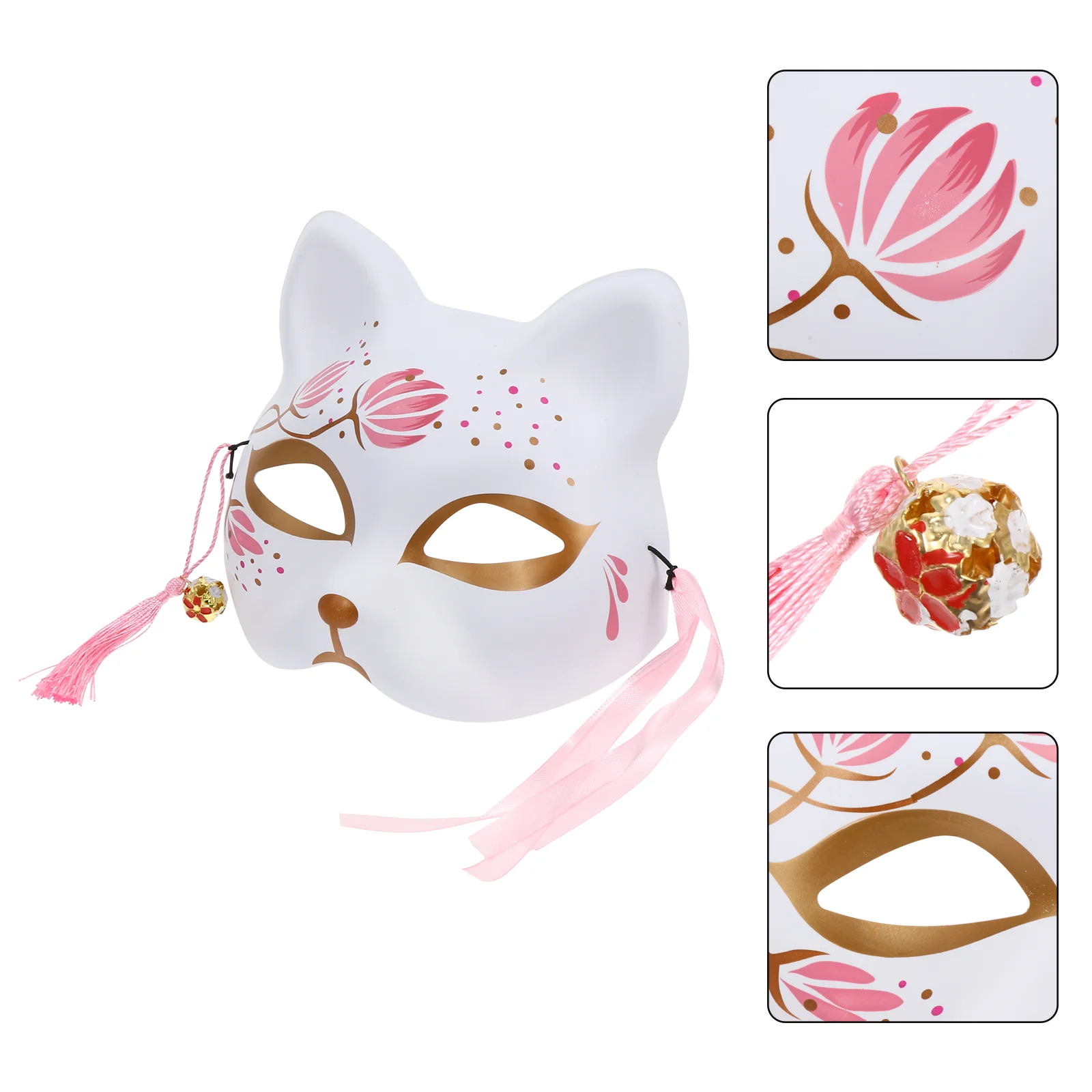 

2 Pcs Masks Fox for Masquerade Costume Half Face Cosplay Accessories Golden Man