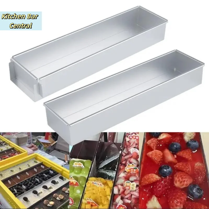 【Non-Slip Stainless Steel Long Cake Mold BakingTray Anti-damage Rectangular Tiramisu Cake Base DlY Kitchen Cooking Tool】