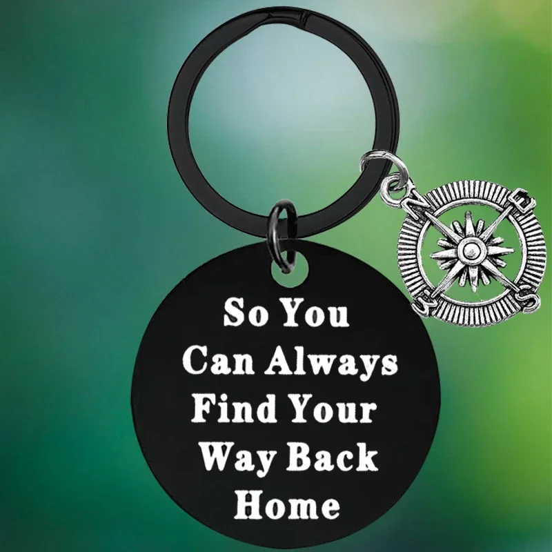 Compass Keychain Wanderist Gift So You Can Always Find Your Way Back Home Key Chain Pendant Adventure Gift