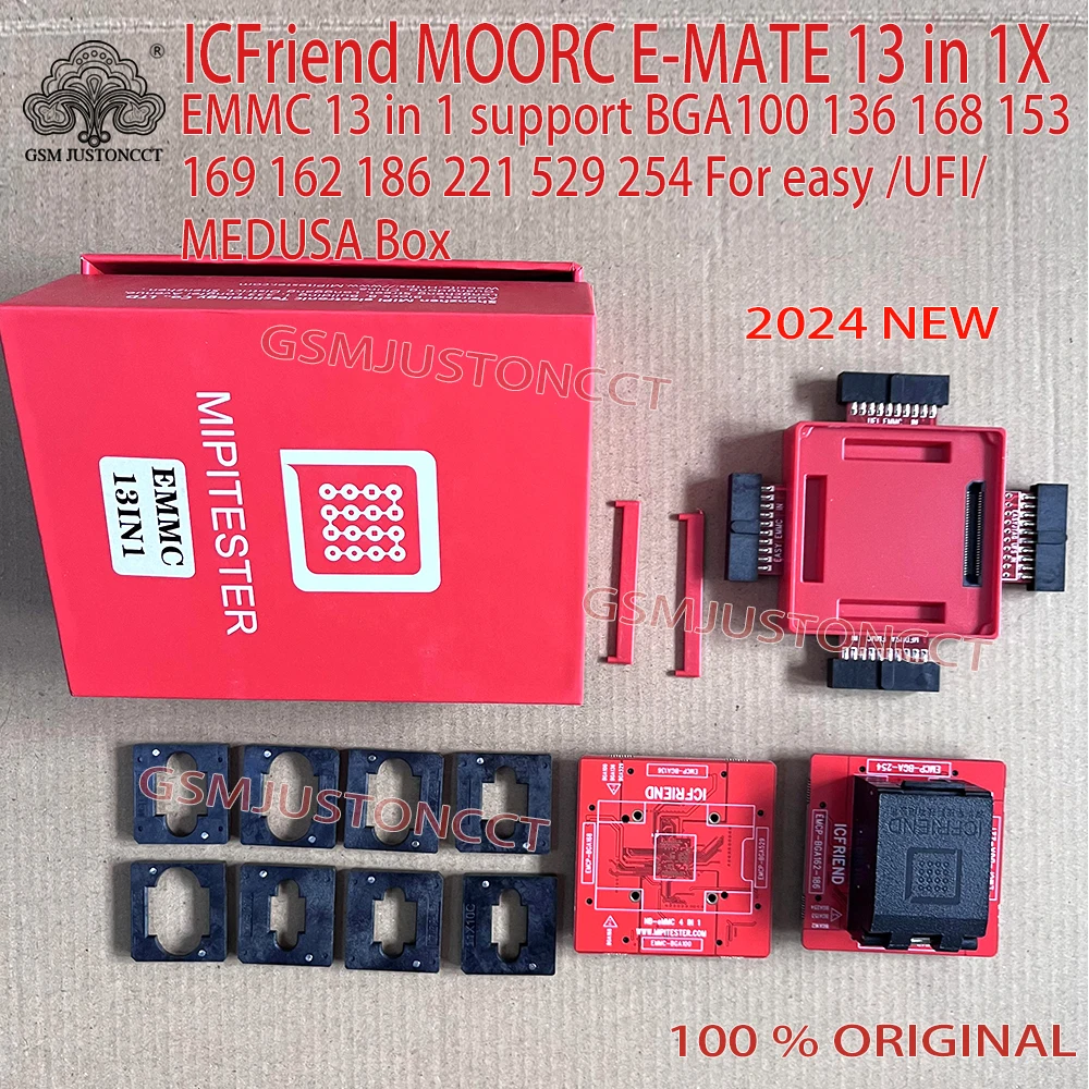 2024 E-MATE upgrade version Emate box pro and Easy-socket upgrade to 13 IN 1 Support BGA100 136 168 153 169 162 186 221 529 254