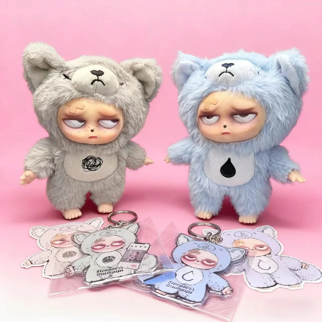 

New Sleep Grumpipi Series Blind Box Vinyl Face Doll Trendy Pendant Decor Macaron Color Bag Collection Model Toy Gift