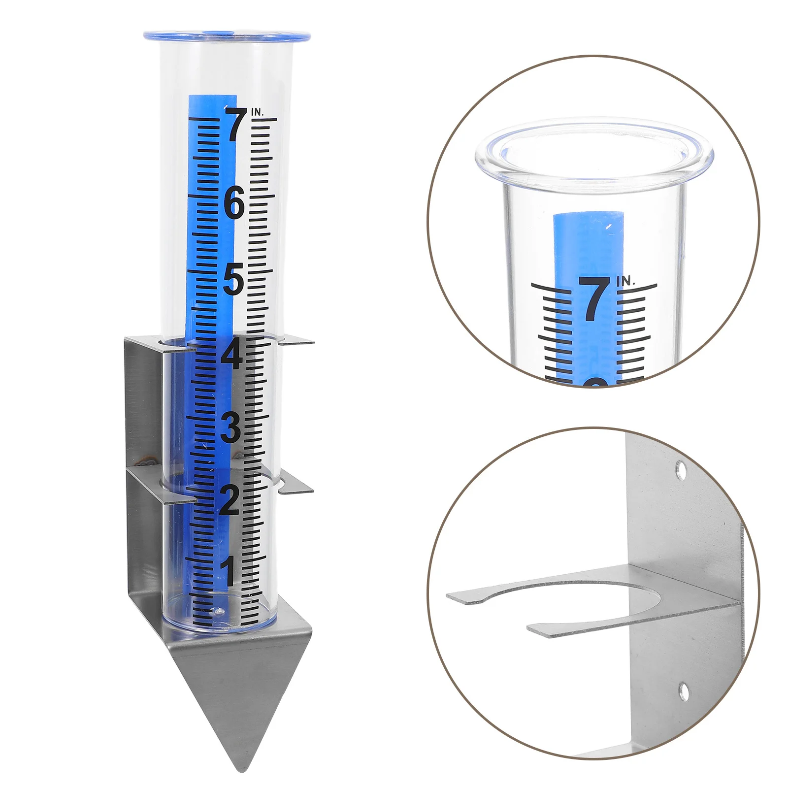 

Outdoor Rain Gauge Stainless Steel Rack Holder Rainfall Measurement Tool for Garden Lawn Farm Patio Yard Accurate Weather Gauge