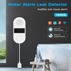 Wholesale Tuya Wifi Smart Water Leak Sensor Flood Leakage Detector with Sound and Light Alarm System 130dB App Remote Monitor