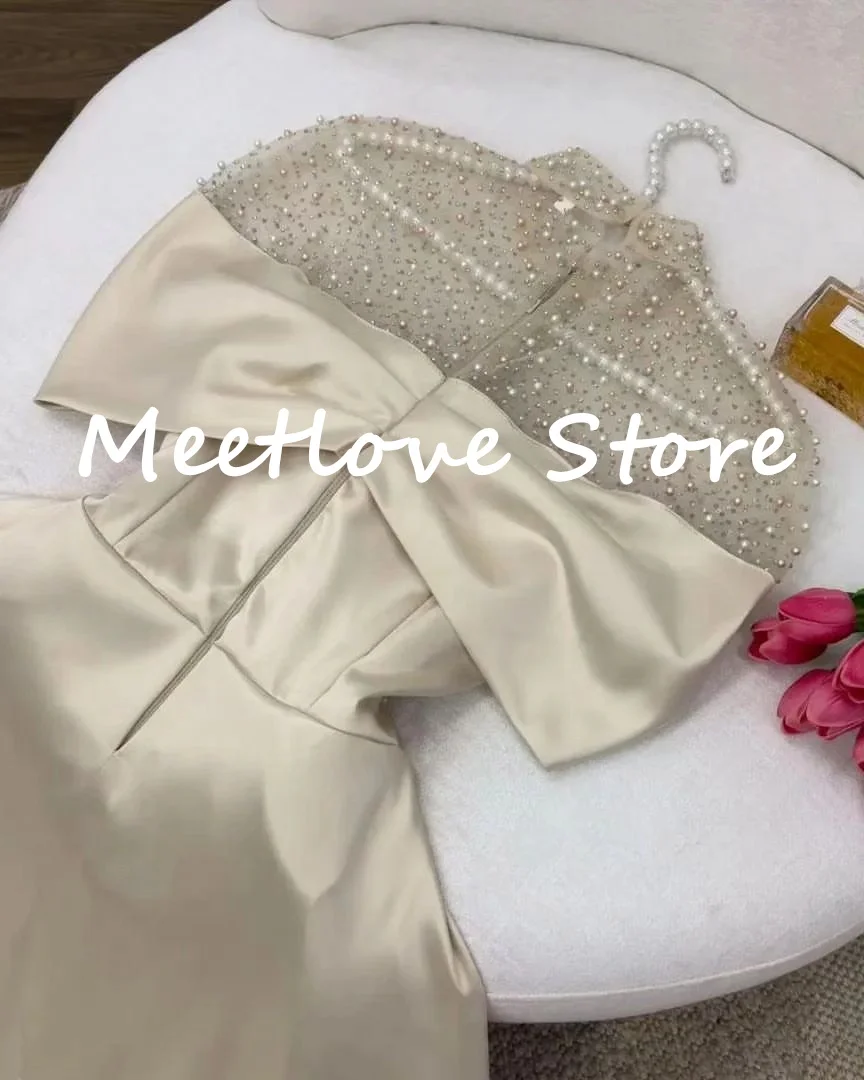 Meetlove-Robe de Soirée Personnalisée pour Femme, Tenue de Mariage de Luxe, Sans Bretelles, Longueur au Sol, Fermeture Éclair