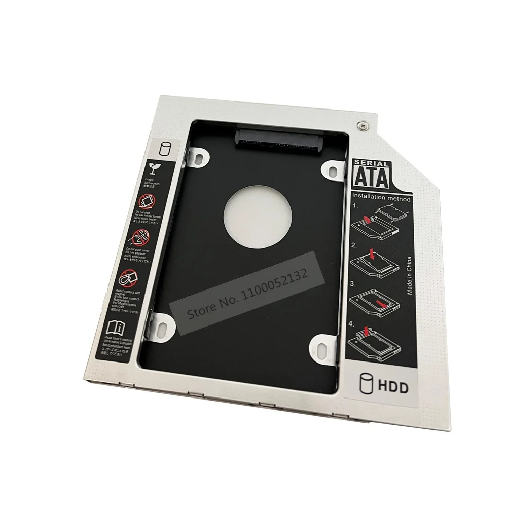 Boîtier en aluminium pour 2e disque dur HDD SSD, caddie optique, cadre de support rapide SATA pour HP ElitePle2530 P 2540p 2560p 2570p 2740p