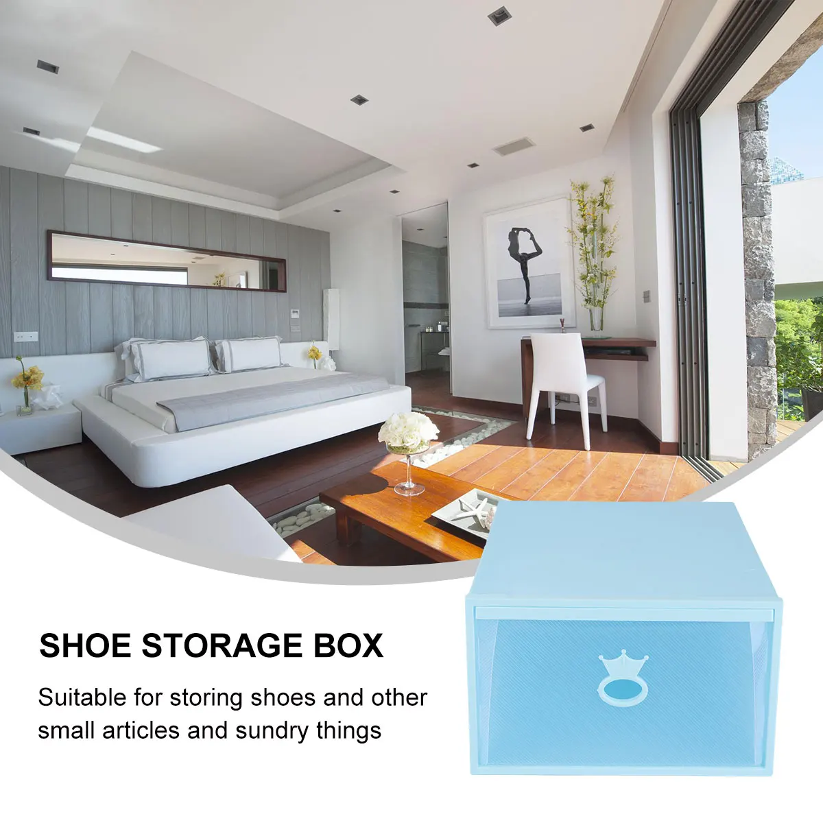 

Plastic Shoe Box Storage Container Clear Lid Drawer Organizer Large Capacity Foldable Shoes Case Thickened Material Transparent